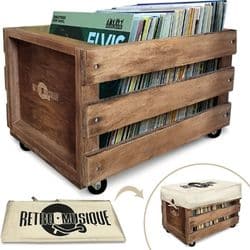 Retro wooden record storage Case s